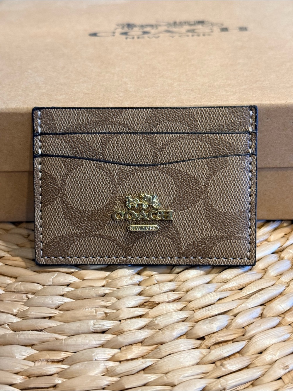 Coach Brown Monogram Cardholder